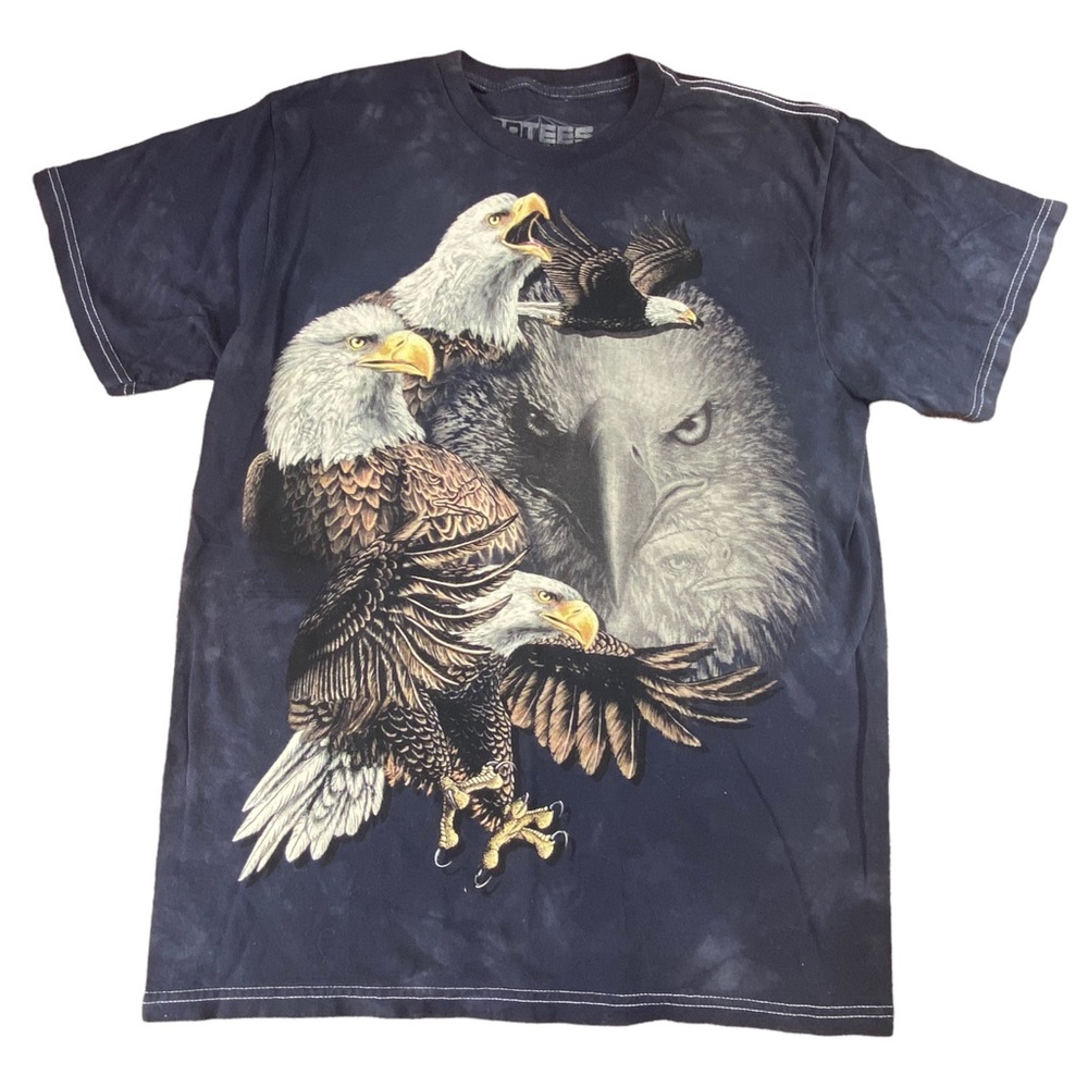 The Mountain 3D Tees Black with Patriotic Bald Eagle